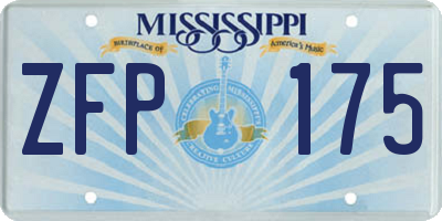 MS license plate ZFP175