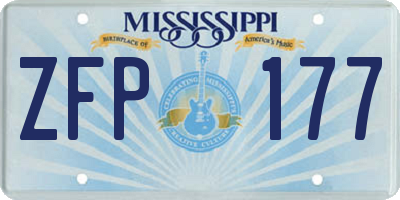 MS license plate ZFP177