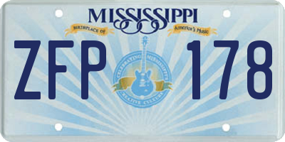 MS license plate ZFP178