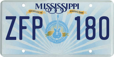 MS license plate ZFP180