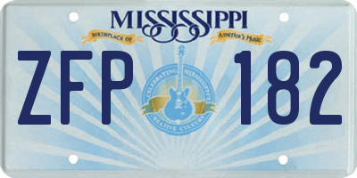 MS license plate ZFP182