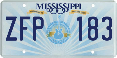 MS license plate ZFP183
