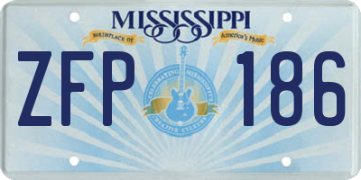 MS license plate ZFP186