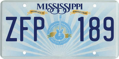 MS license plate ZFP189