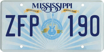 MS license plate ZFP190