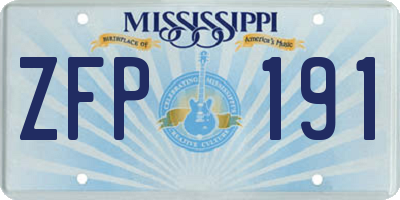 MS license plate ZFP191