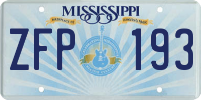 MS license plate ZFP193