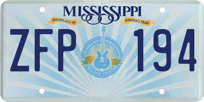 MS license plate ZFP194