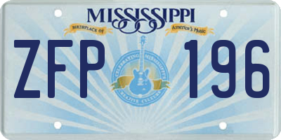 MS license plate ZFP196