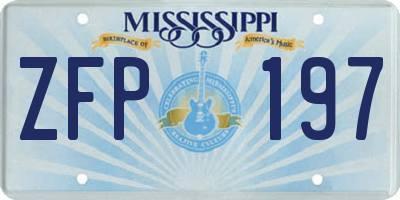 MS license plate ZFP197