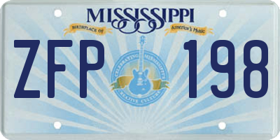 MS license plate ZFP198