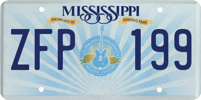 MS license plate ZFP199
