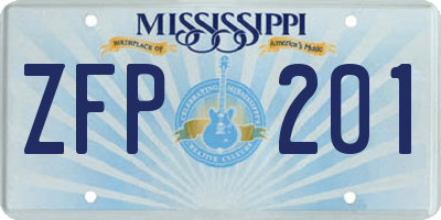 MS license plate ZFP201