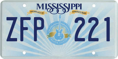 MS license plate ZFP221