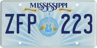 MS license plate ZFP223