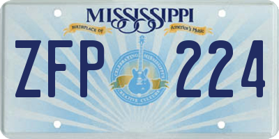 MS license plate ZFP224