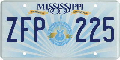 MS license plate ZFP225
