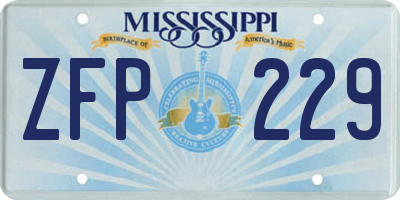 MS license plate ZFP229