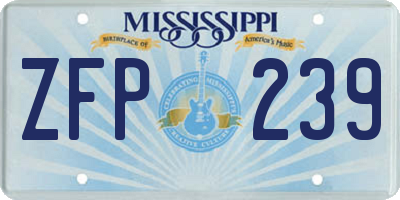 MS license plate ZFP239