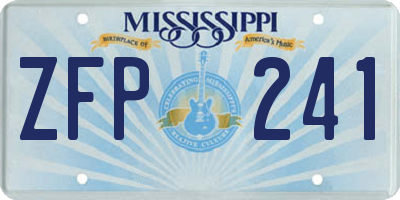 MS license plate ZFP241