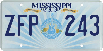 MS license plate ZFP243