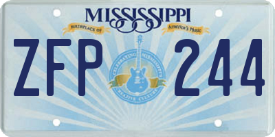 MS license plate ZFP244