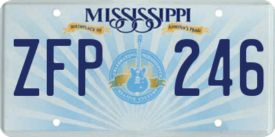 MS license plate ZFP246