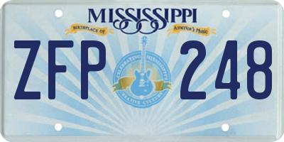 MS license plate ZFP248