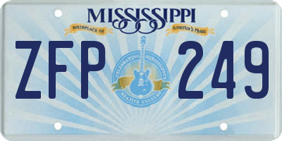 MS license plate ZFP249