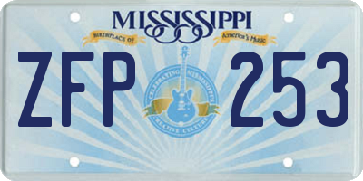 MS license plate ZFP253