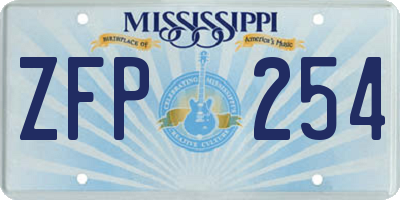 MS license plate ZFP254