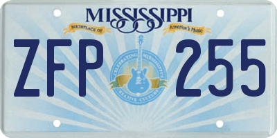 MS license plate ZFP255