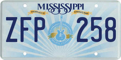 MS license plate ZFP258
