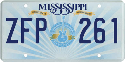 MS license plate ZFP261