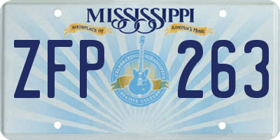 MS license plate ZFP263