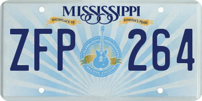 MS license plate ZFP264