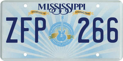 MS license plate ZFP266