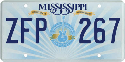 MS license plate ZFP267