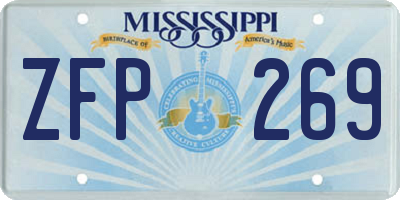 MS license plate ZFP269
