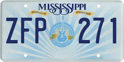MS license plate ZFP271