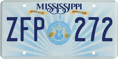 MS license plate ZFP272