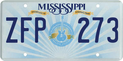 MS license plate ZFP273