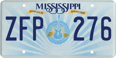 MS license plate ZFP276