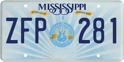 MS license plate ZFP281