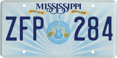 MS license plate ZFP284