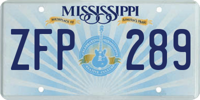MS license plate ZFP289