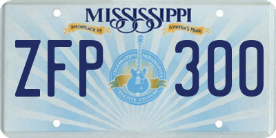 MS license plate ZFP300