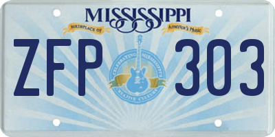 MS license plate ZFP303
