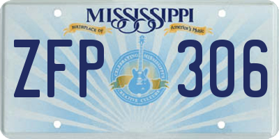 MS license plate ZFP306