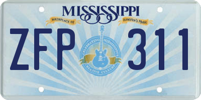 MS license plate ZFP311